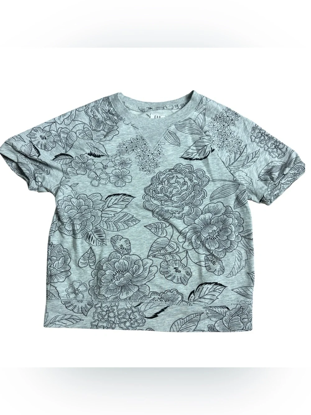 Gap Kids Floral Short Sleeve Sweatshirt Top